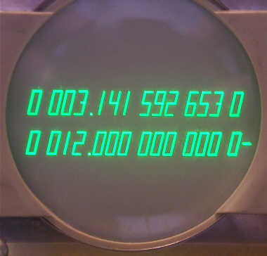 Figure 4 — The Friden 1162's two-line display: the bottom two of its four stack registers.
