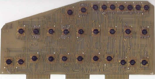 Figure 12 — The Victor 3900's main logic board: the round metal-can MOS integrated circuits, among the first in any product.