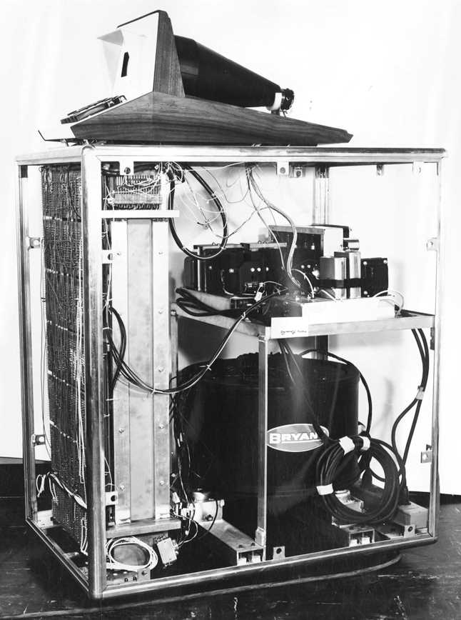 Figure 3 — The Bryant magnetic drum of the EDTC-1 prototype, turning at 3,600 rpm; it was dropped for being too big, noisy and sensitive to movement.