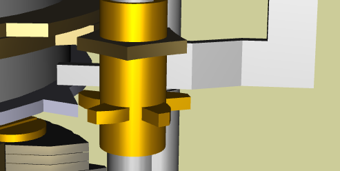Figure 5 — The underside of a carry lever, sliding on its cam and displacing the sliding pinion down to the level of the carry-activation tooth.