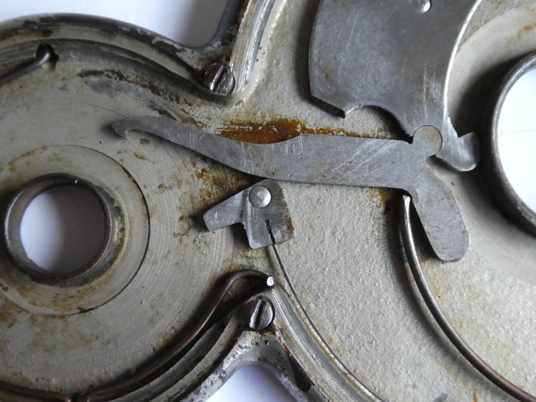Figure 3 — Inside a Webb adder: the spring carry lever. Unlike the Lightning, the Webb stores energy in a spring and releases it to make the carry.