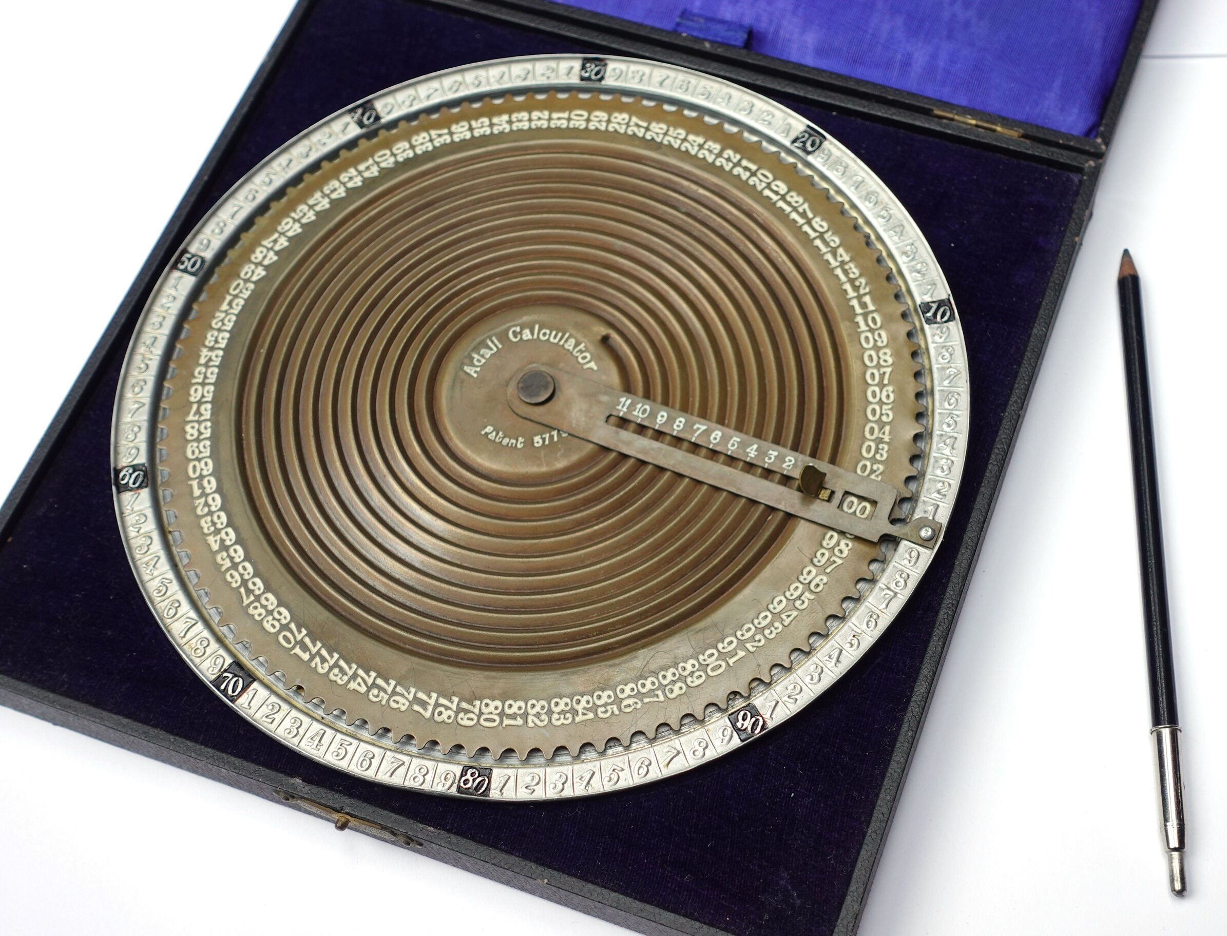 Figure 22 — The Adall: a disc adder whose figures run on a spiral, in its fitted case with its stylus.
