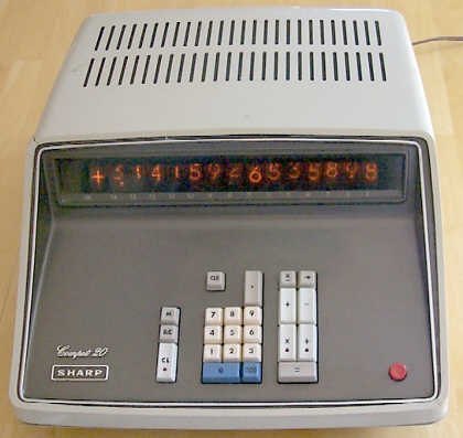 Figure 8 — A Sharp Compet 20 of 1965: fourteen digits and a sign in Nixie tubes, and a ten-key keyboard.