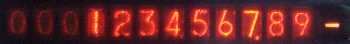 Figure 22 — The Nixie display of an SCM Cogito 412 of 1969: the leading zeros are not blanked but dimmed to a quarter of full brightness.
