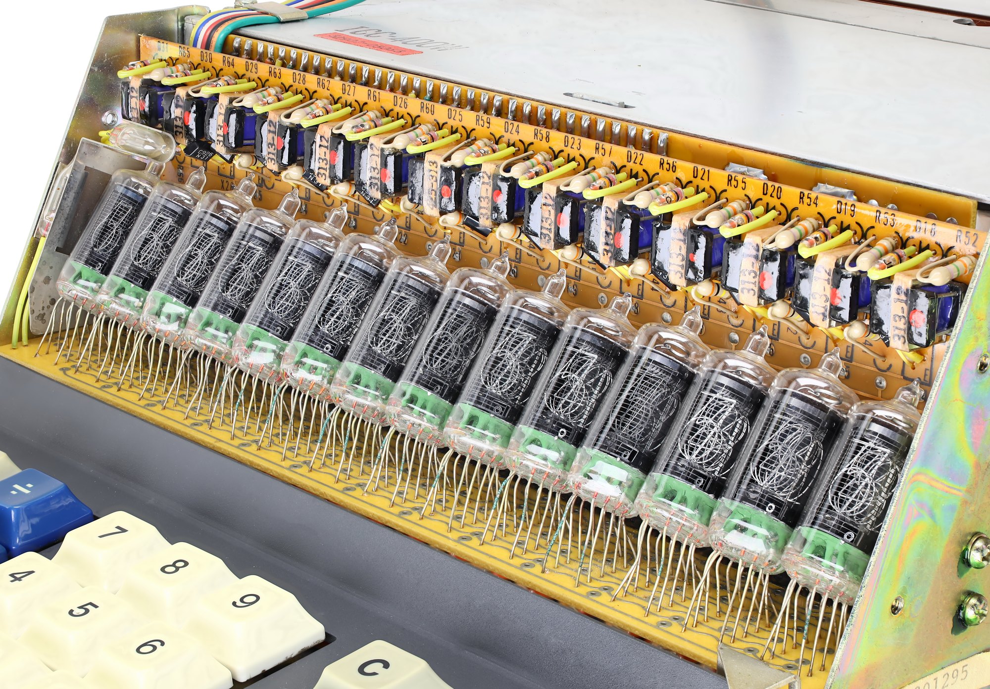 Figure 16 — The Nixie tubes of a Sony SOBAX ICC-400W, the ICC-500's sibling.