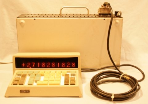 Figure 19 — A Wang 360E electronic package of 1966: the calculator itself, without a display, connected by cable to one or more keyboards.