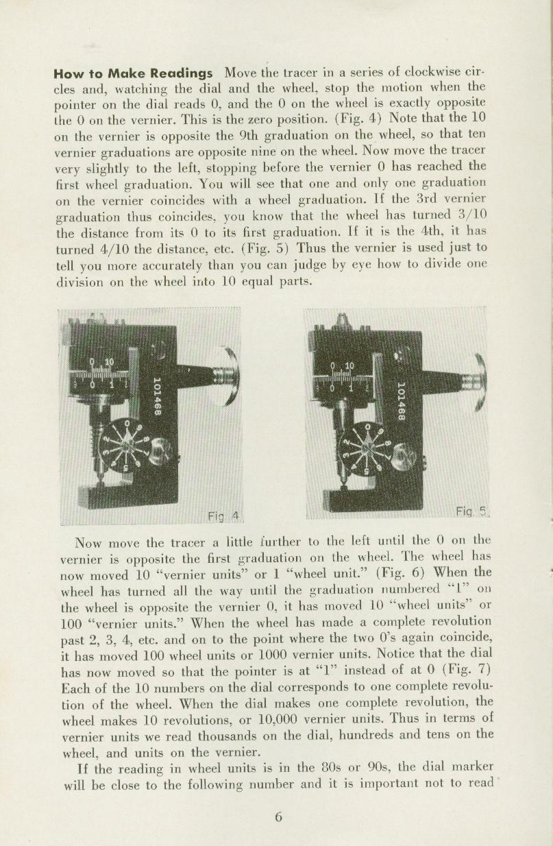 Figure 4 — K&E's photographs of the zero position (figure 4) and of reading the vernier (figure 5).