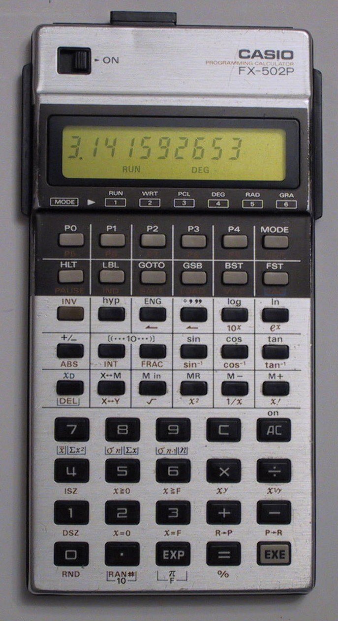 Figure 4 — The Casio FX-502P of 1978–79. Its FA-1 interface saved programs on cassette tape, a feature the pocket computers took over.