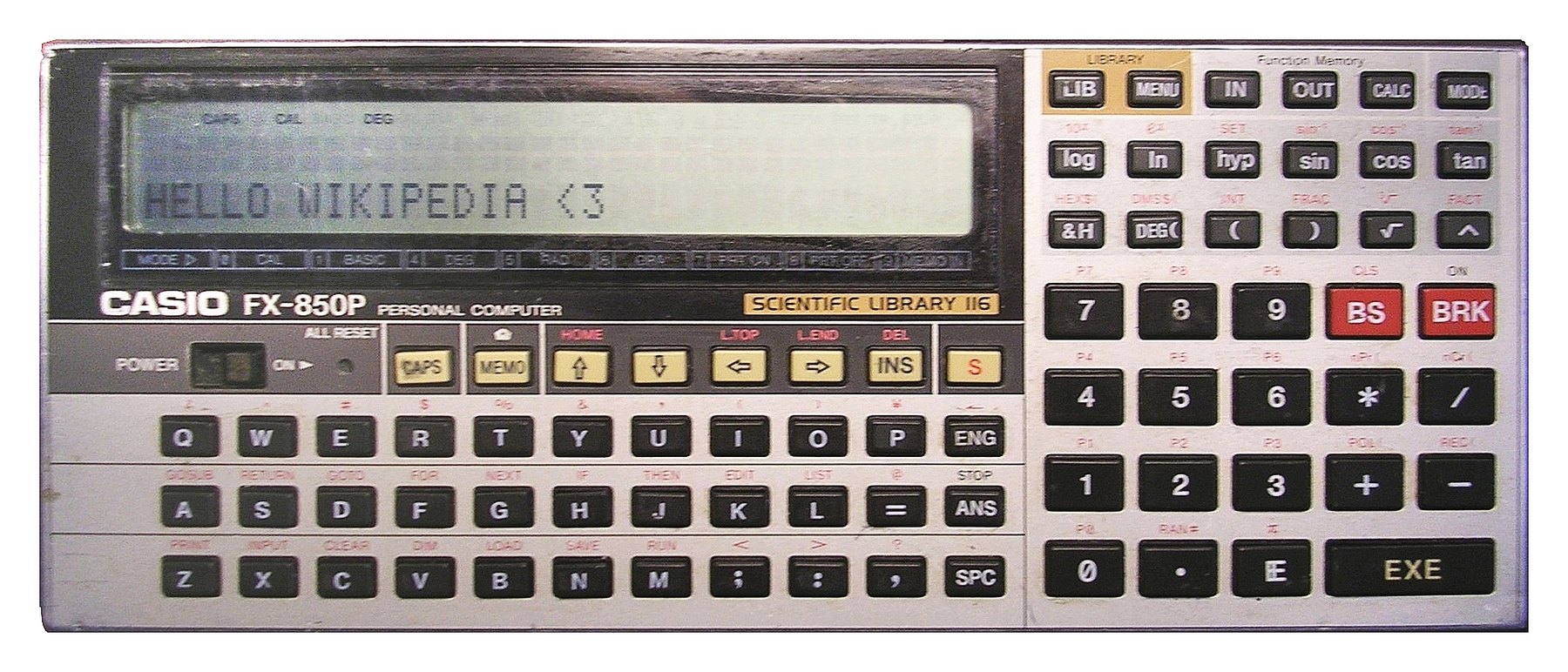 Figure 15 — The Casio FX-850P, made in one form or another from 1987 to 1999.