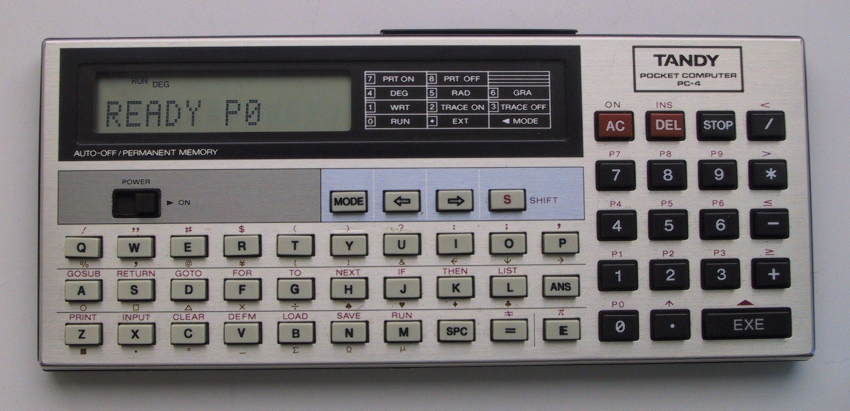 Figure 5 — The Tandy PC-4, Casio's PB-100 with a Radio Shack badge, the cheapest of the line at $69.95.