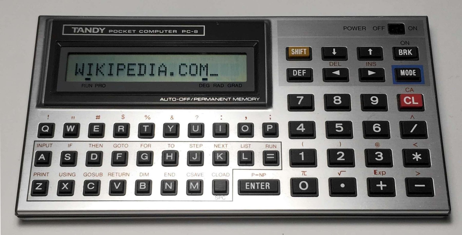 Figure 7 — The Tandy PC-8, the Sharp PC-1246: by the mid-1980s a pocket computer could be as small as a calculator.