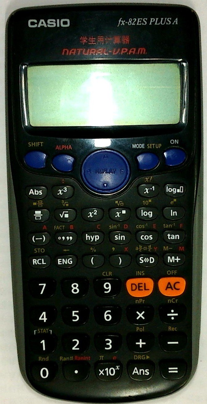 Figure 7 — The fx-82ES PLUS of 2008, the improved ES, in a Chinese-market version.