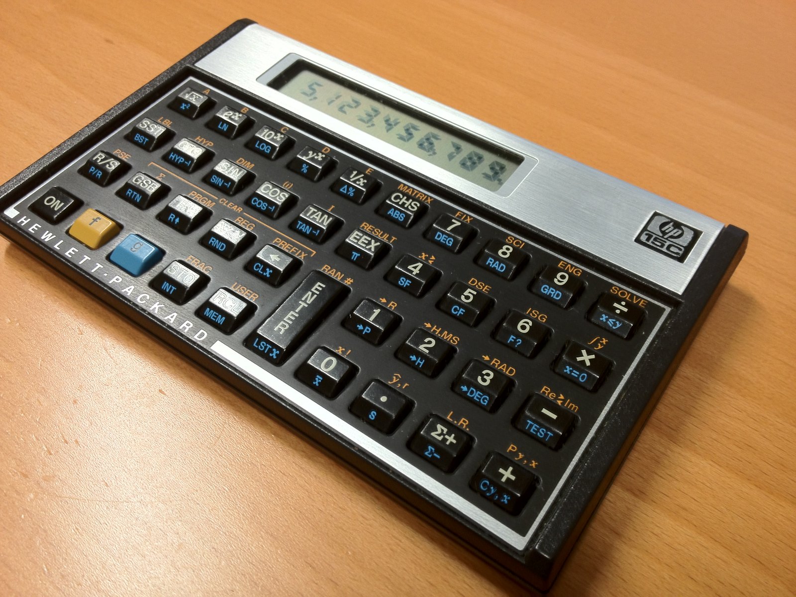 Figure 17 — The HP-15C of 1982, Hewlett-Packard's programmable RPN scientific, reissued in 2011 and 2023.
