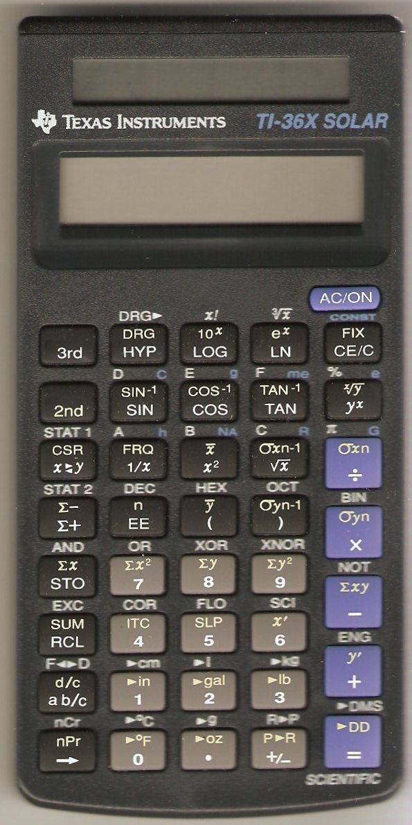 Figure 13 — The TI-36X Solar of 1993, the engineering scientific that the TI-36X Pro replaced.